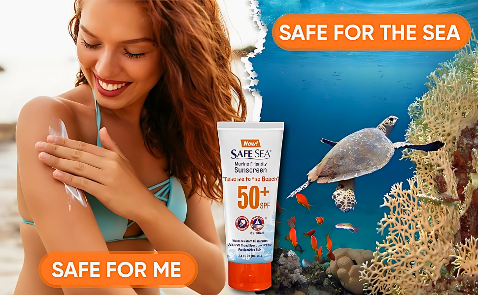 Safe Sea Regular Sunscreen, 3.4 fl oz Travel Size